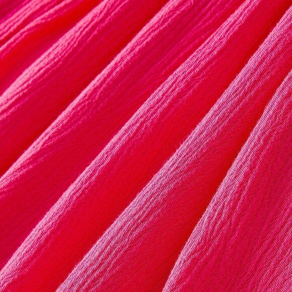 Hot Pink Boho Women's Deep V-Neck Floral Embroidered Batwing Sleeve Dress - Picture 3 of 12